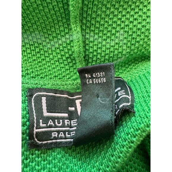 NEW LAUREN ACTIVE RALPH LAUREN Green White Striped Pullover Hoodie Plus Size 1X - Picture 6 of 7